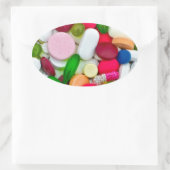 Sticker Ovale Colorful pills custom product (Sac)