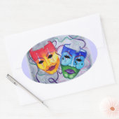 Sticker Ovale Comédie et tragédie (Enveloppe)