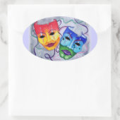 Sticker Ovale Comédie et tragédie (Sac)