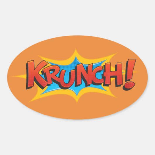 Sticker Ovale Comic Krunch ! (Devant)