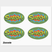 Sticker Ovale Comic Smash ! (Feuille)