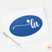 Sticker Ovale Comma La | Kamala Harris Blue (Enveloppe)
