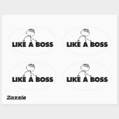 Sticker Ovale Comme une BOSS (Feuille)