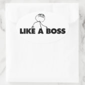 Sticker Ovale Comme une BOSS (Sac)