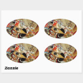Sticker Ovale Composition Abstraite de Kandinsky (Feuille)