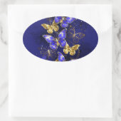 Sticker Ovale Composition avec papillons Sapphire (Sac)