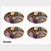 Sticker Ovale Composition Kandinsky 10 Peinture Abstraite (Feuille)