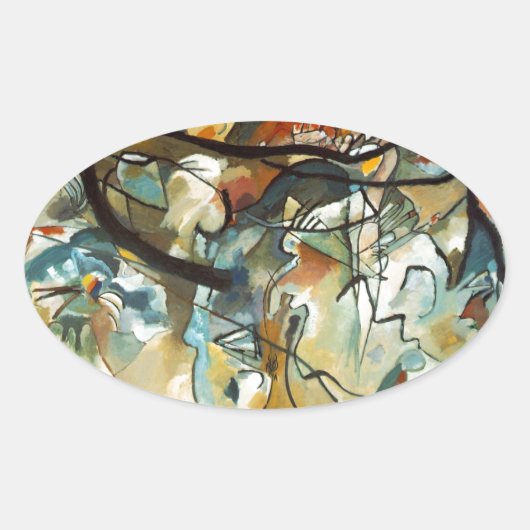 Sticker Ovale Composition Kandinsky V Peinture Abstraite (Devant)