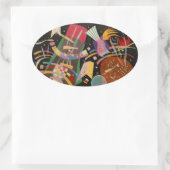 Sticker Ovale Composition Kandinsky X Oeuvre Abstraite (Sac)