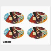 Sticker Ovale Compositon Abstrait Kandinsky IX (Feuille)
