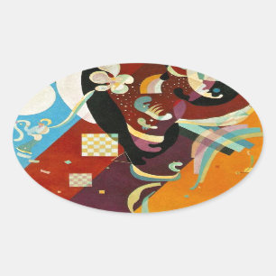 Sticker Ovale Compositon Abstrait Kandinsky IX