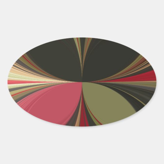 Sticker Ovale Conception abstraite avec lignes de flux Imprimer (Devant)
