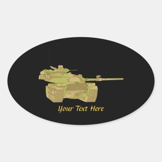 Sticker Ovale Conception de chars militaires Camo (Devant)