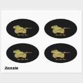 Sticker Ovale Conception de chars militaires Camo (Feuille)