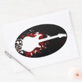 Sticker Ovale Conception de guitare cool (Enveloppe)