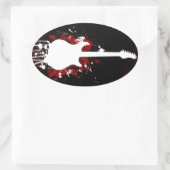 Sticker Ovale Conception de guitare cool (Sac)