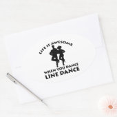 Sticker Ovale conception de la danse de ligne (Enveloppe)