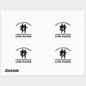 Sticker Ovale conception de la danse de ligne (Feuille)