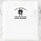 Sticker Ovale conception de la danse de ligne (Sac)