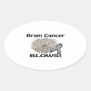 Sticker Ovale Conception de sensibilisation au cancer du cerveau