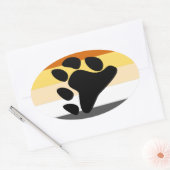 STICKER OVALE CONCEPTION DE STRIPES DE DRAPEAU FIDE (Enveloppe)