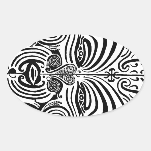 Sticker Ovale Conception de tatouage tribal - Nouvelle-Zélande M (Devant)