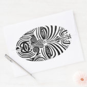 Sticker Ovale Conception de tatouage tribal - Nouvelle-Zélande M (Enveloppe)