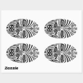 Sticker Ovale Conception de tatouage tribal - Nouvelle-Zélande M (Feuille)