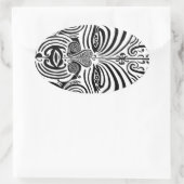 Sticker Ovale Conception de tatouage tribal - Nouvelle-Zélande M (Sac)