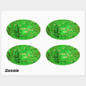 Sticker Ovale Conception des cartes de circuits (Feuille)