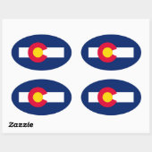 Sticker Ovale Conception du drapeau de l'État du Colorado (Feuille)