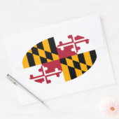 Sticker Ovale Conception du drapeau de l'État du Maryland (Enveloppe)