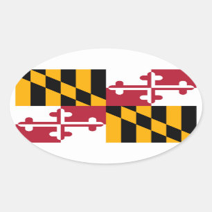 Sticker Ovale Conception du drapeau de l'État du Maryland
