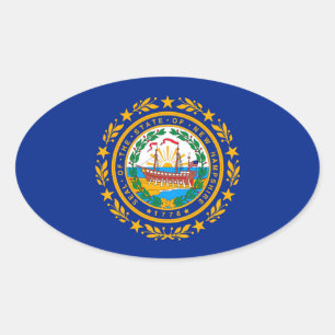 Sticker Ovale Conception du drapeau d'état du New Hampshire