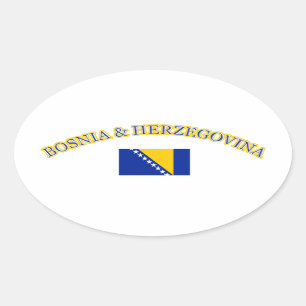Sticker Ovale Conception du football de la Bosnie-Herzégovine