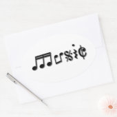 Sticker Ovale Conception du texte de musique (Enveloppe)