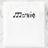 Sticker Ovale Conception du texte de musique (Sac)