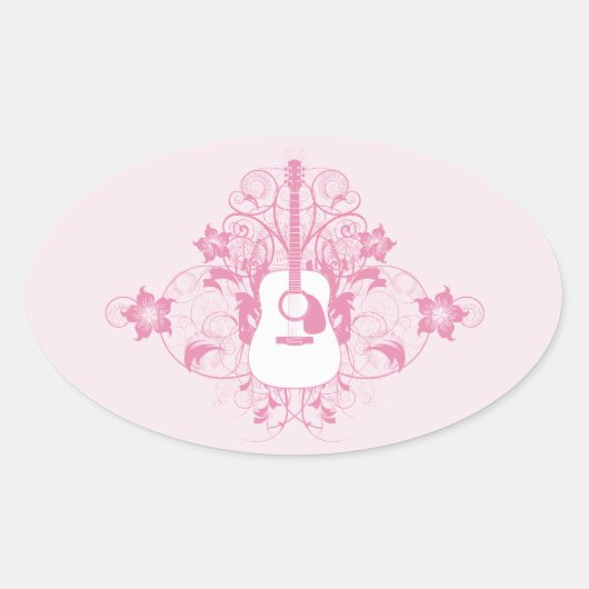 Sticker Ovale Conception guitare (Devant)