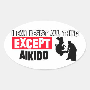 Sticker Ovale conception martiale d'aikido
