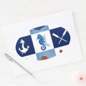 Sticker Ovale Conception océanique marine (Enveloppe)