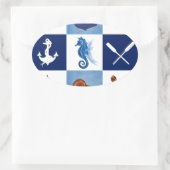 Sticker Ovale Conception océanique marine (Sac)