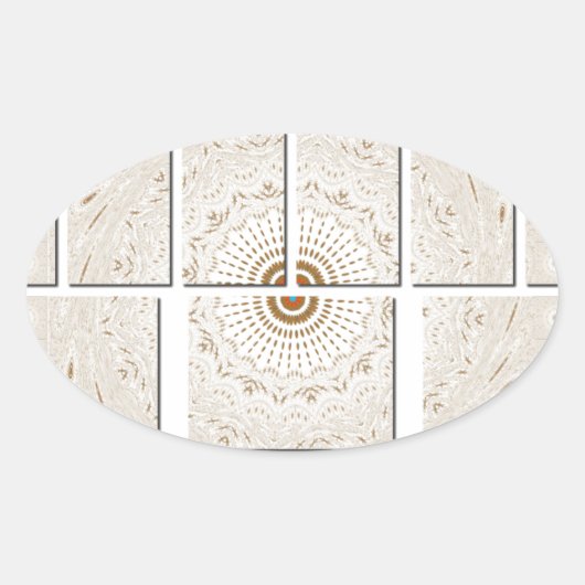 Sticker Ovale Conception tonale neutre minimaliste géométrique b (Devant)
