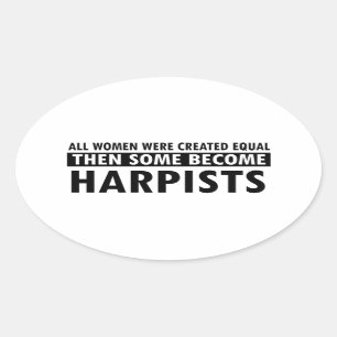 Sticker Ovale conceptions de musique de harpistes