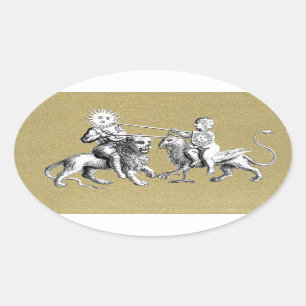 Sticker Ovale Concordance soleil/lune