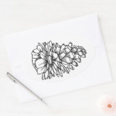 Sticker Ovale Cône de pin (Enveloppe)