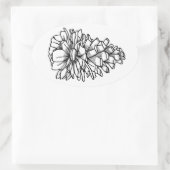 Sticker Ovale Cône de pin (Sac)