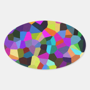 Sticker Ovale Confetti dans les tons bijoux
