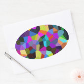 Sticker Ovale Confetti dans les tons bijoux (Enveloppe)
