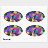 Sticker Ovale Confetti dans les tons bijoux (Feuille)
