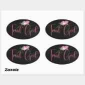 Sticker Ovale Confiance à Dieu (Feuille)